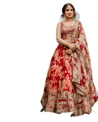 WEDDING BRIDAL WEAR DESIGNER LEHENGA CHOLI AT BEST RATE