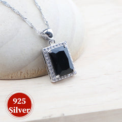 925 Silver Bridal Jewelry Sets Wedding Black Zircon Bracelets Earrings Rings Pendant Necklace Set For Women - Xprespick