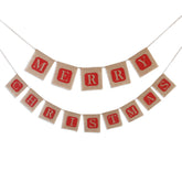 Merry Christmas Sackcloth Flag