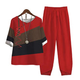 Vintage Pattern Print 2pcs Outfits for Women