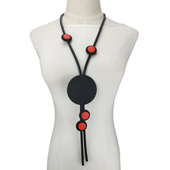 Long Black Necklaces Women Fashion Design Pendant Necklace