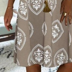Women's V-Neck Floral, Comfy Stretch, Knee-Length Summer Dress