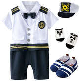 Baby Boys Captain Costume Halloween Carnival Romper Playsuit