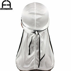 New Fashion Men's Satin Durags Biker Headwear Skull Cap Bandana Men Silky Durag