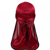 New Fashion Men's Satin Durags Biker Headwear Skull Cap Bandana Men Silky Durag