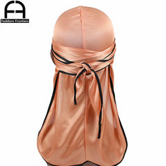 New Fashion Men's Satin Durags Biker Headwear Skull Cap Bandana Men Silky Durag