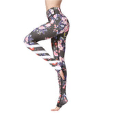 High Waist Trainer Sports Leggings Long Tights Floral Push Up Running Trouser