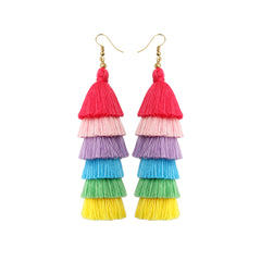 Bohemian Vacation Style Tassel Earrings