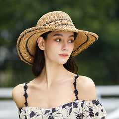 Straw Hat Women's Sunshade and Face Shield Hat