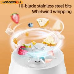 500ML Portable Electric Blender 40W USB Rechargeable Cordless Juicer