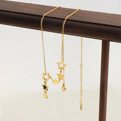 Women High Quality Stainless Steel Gold Plated Chain Black Acrylic Fashion Jewelry