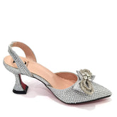 Party High Heels Pointed Toe Stiletto Heels Silver Women's Shoes And Bags