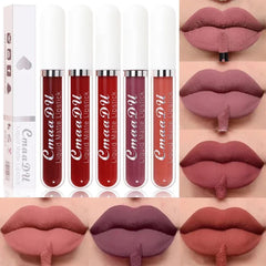 Lip Gloss Brown Nude Pigment Dark Red Long Lasting Velvet Liquid Lipstick