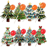 Christmas Tree Lollipop Cards Multi Type Tree Candy Holder For Navidad Party Sweets Packagings Supplies Kids DIY Gifts