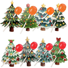 Christmas Tree Lollipop Cards Multi Type Tree Candy Holder For Navidad Party Sweets Packagings Supplies Kids DIY Gifts