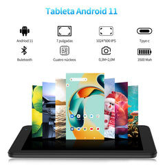 PRITOM 7 Inch Tablet PC 32 GB Android 11 with Quad Core Processor HD IPS Display