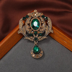 SHMIK Classic Palace Style Women's Vintage Crystal Pendatn Brooches