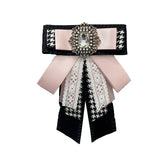 Fashion Bow Knot Ties Brooch Men's Luxurious Multi-layer Rhinestone Brooch