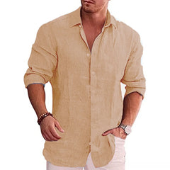 Men's Long Sleeve Solid Color Casual Shirt