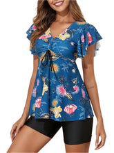 Floral Tankini  Two Pieces Ruffle Swimsuit