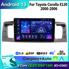 Android 13 Car Radio Multimedia Player Navigation GPS for Toyota Corolla E130 E120 2000-2006 Carplay 2din Stereo Dvd 2 Din