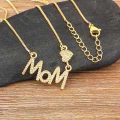 Love Heart Pendant Mother's Day Birthday Party Mom Letter Necklace