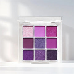 Glitter Eyeshadow Palette Purple Violet Shimmer Pearlescent Matte Acrylic Eye Shadows Palette