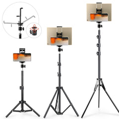 Adjustable Tripod Floor Stand Tablet Holder Stand for 4-11 Inches Tablet Smartphones Mount Lazy Holder