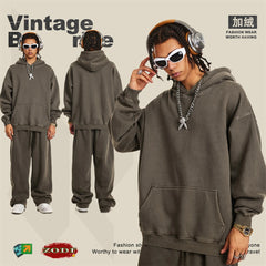 Men's Washed Fleece Hoodies Pullovers Sweatshirts