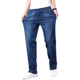 SHAN BAO cotton stretch men's straight loose loose summer thin jeans spring classic brand casual lightweight jeans blue