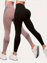 Women's 2-Piece Hip Lift Yoga Leggings Tummy Tuck Breathable Hp Lift Pants