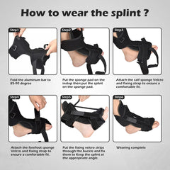 Plantar Fasciitis Night Splint Adjustable Foot Drop Orthotic Brace for Plantar