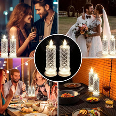 Crystal Candles LED Light Transparent Flameless Battery Power Lantern Night Lamp