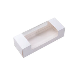 22*8*6cm 10pcs Pure White Box with Window Design Paper Box Candy Cookie Chocolate Soap Candle Wedding Birthday Party DIY