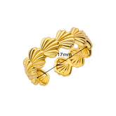 Shell Rings For Woman Stainless Steel Gold Color Adjustable Wedding Ring Boho Summer Beach Jewelry Gift anillos mujer