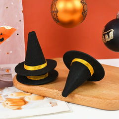6pcs Halloween Mini Felt Witch Hats Wine Bottle Decor DIY Craft for Halloween Party