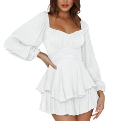 Women's Jumpsuit Summer Ruffle bandage Lantern Sleeves Women's Clothing