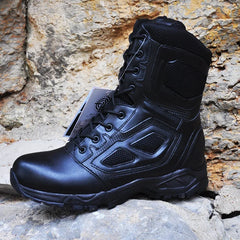 Mens Military Army Boot Genuine Leather Vintage Lace Up Waterproof Safety Shoes