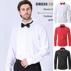 American size men's tuxedo shirt long sleeve spring and summer fashion new non - ironing formal business solid color plus size - Xprespick