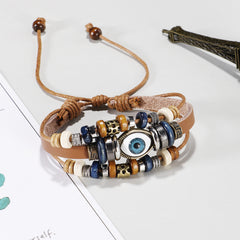 Popular Ethnic Style Multi-layer Cowhide Hand-woven