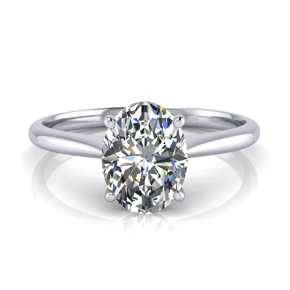 GRA Certified 1/2/3 Carat Oval Cut Moissanite Solitaire Diamond Ring 925 Sterling Silver Engagement Wedding Rings for Women - Xprespick