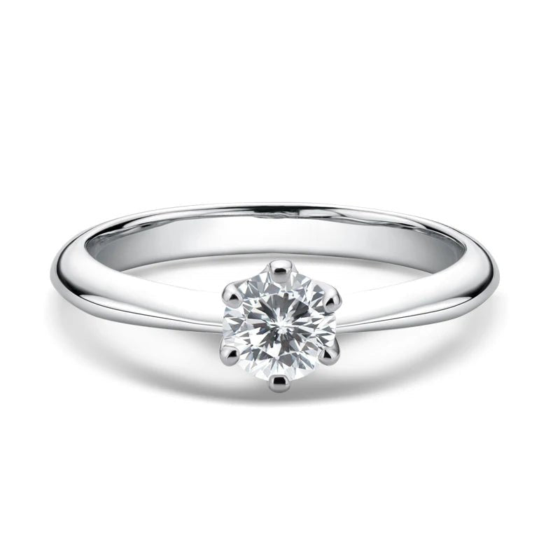 IOGOU Mosanite Diamond Rings for Women 0.5 Carat Engagement Round Cut Solitaire Ring Real 925 Sterling Silver Wholesale Jewelry - Xprespick