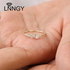Lnngy 925 Sterling Silver Moissanite Ring Wedding Bands for Women Brilliant Lab Diamond Ring Bijoux Bague Fine Jewelry Gift - Xprespick