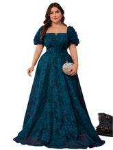 Lucyinlove Plus Size Blue Elegant Short Sleeve Blue Sequin Evening Dress Women Clothing - Xprespick