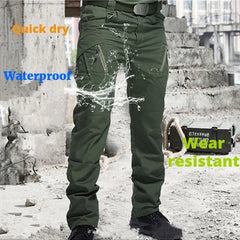Men's Waterproof Cargo Pants Elastic Multiple Pocket Military Male Trousers Outdoor Joggers Pant Joggers Pant - Xprespick