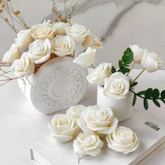 Multi Style Rose Silicone Molds for Scented Candle Flower Gypsum Resin Moulds Wedding Cake Decor Valentine’s Day Chocolate Gifts - Xprespick