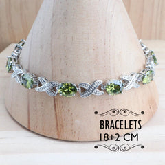 Olive Zircon 925 Silver Bridal Jewelry Sets Bracelets Rings Costume Jewelry Earrings Pendant Necklace For Women Wedding Set - Xprespick
