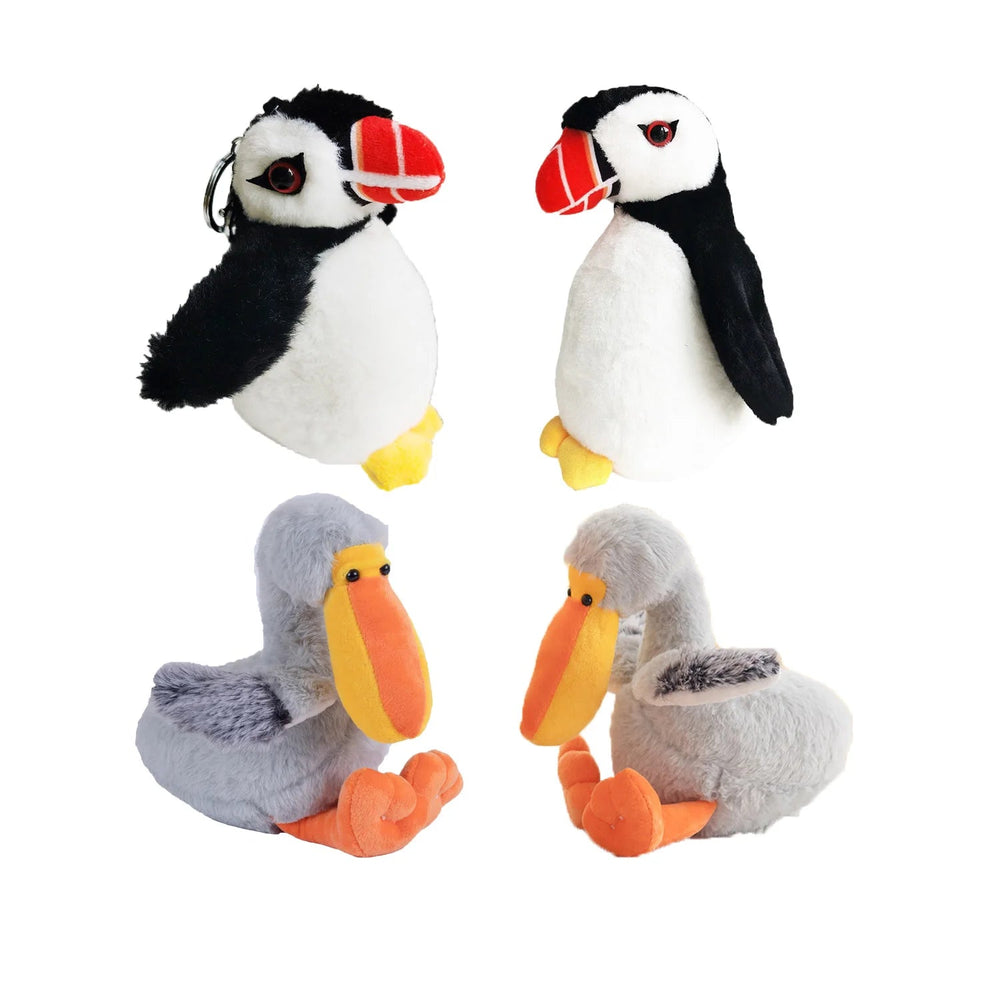 Simulation Atlantic Puffin Plush Keychain Toy Stuffed Nature Fishing Pelican Soft Dolls Lifelike Adorable Wild Animal Bird Toys - Xprespick