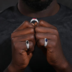 Unisex VVS1 Moissanite 925 Silver Hip Hop Jewelry Classic Men For Woman Rings Rock Hip Hop Jewelry Gift - Xprespick