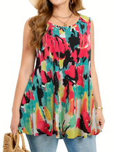 Women's Plus - Size Color Block Patchwork Print Stretch Vest For Spring & Summer Clothing Women Clothing - Xprespick